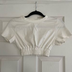 revolve cinched cropped t-shirt